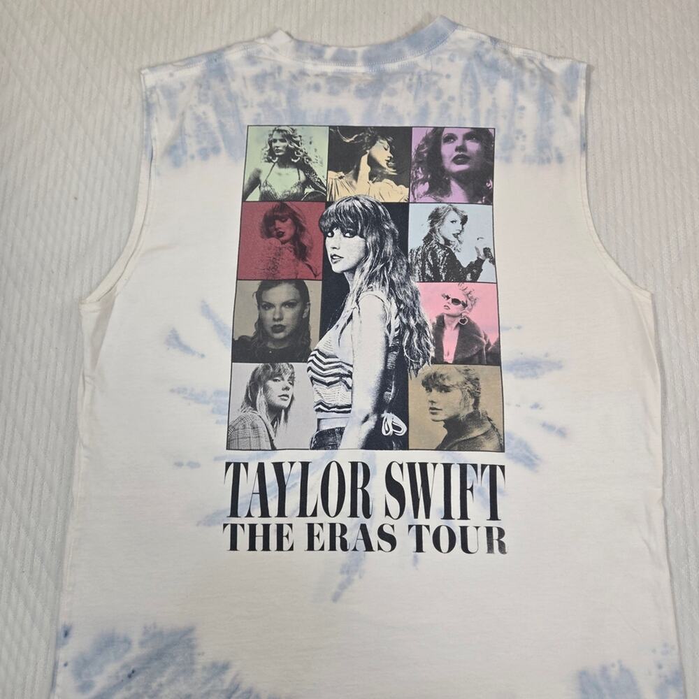 Taylor Swift The Eras Tour Muscle Tee‎ - Blue and White SIZE L #185